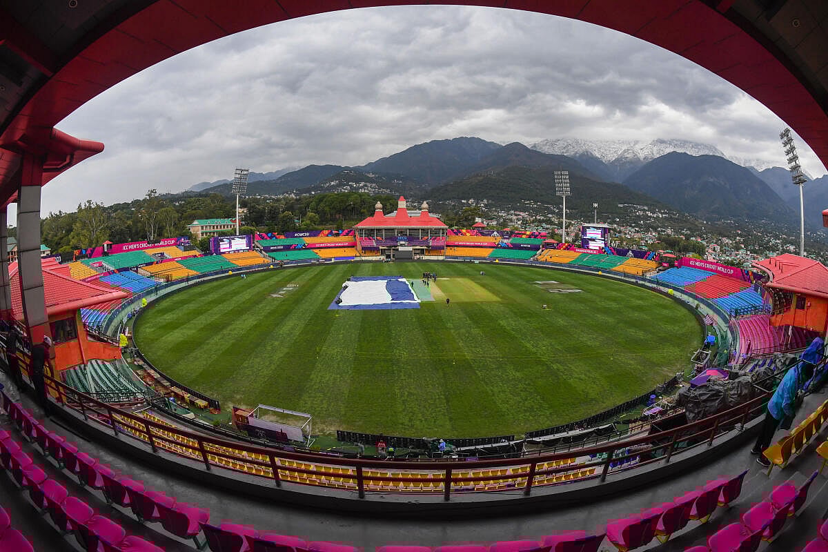 PHOTOS | ವಿಶ್ವಕಪ್ ಹಬ್ಬ: ನಯನಮನೋಹರ ಧರ್ಮಶಾಲಾ ಕ್ರೀಡಾಂಗಣ