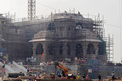 ಅಯೋಧ್ಯೆಯಲ್ಲಿ ನಿರ್ಮಾಣವಾಗುತ್ತಿರುವ ಶ್ರೀರಾಮ ಮಂದಿರದ ನೋಟ