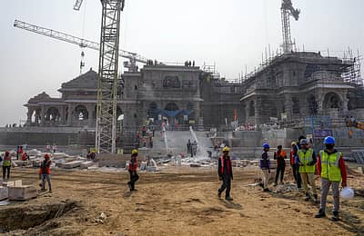 ಅಯೋಧ್ಯೆಯಲ್ಲಿ ನಿರ್ಮಾಣವಾಗುತ್ತಿರುವ ಶ್ರೀರಾಮ ಮಂದಿರದ ನೋಟ