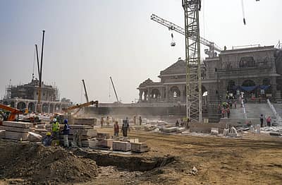 ಅಯೋಧ್ಯೆಯಲ್ಲಿ ನಿರ್ಮಾಣವಾಗುತ್ತಿರುವ ಶ್ರೀರಾಮ ಮಂದಿರದ ನೋಟ