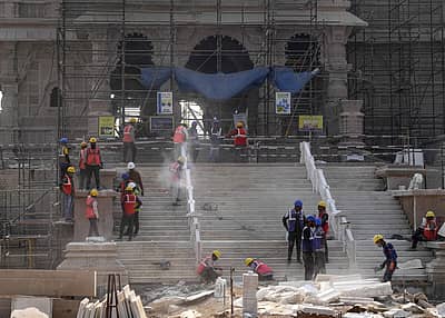 ಅಯೋಧ್ಯೆಯಲ್ಲಿ ನಿರ್ಮಾಣವಾಗುತ್ತಿರುವ ಶ್ರೀರಾಮ ಮಂದಿರದ ನೋಟ