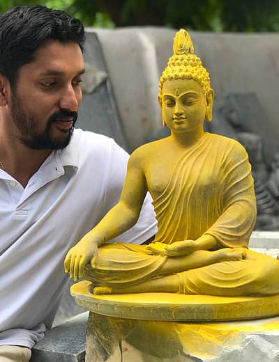 ಅರುಣ್‌ ಯೋಗಿರಾಜ್ ಕೆತ್ತನೆ ಮಾಡಿರುವ ಬುದ್ಧನ ಮೂರ್ತಿ