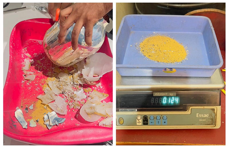 ದೇವನಹಳ್ಳಿ: ಪುಡಿ ರೂಪದಲ್ಲಿ ಚಿನ್ನ ಕಳ್ಳ ಸಾಗಣೆ