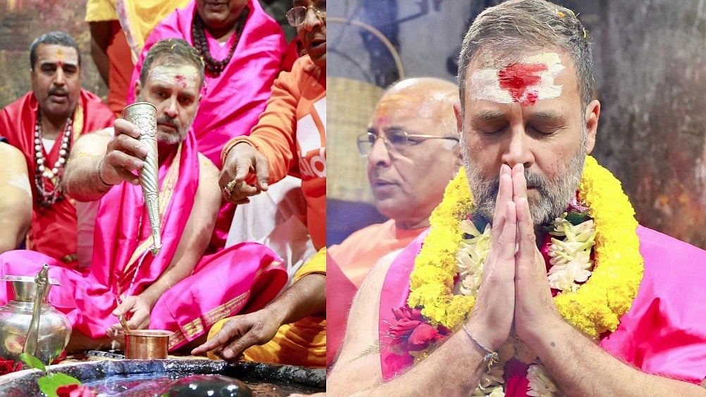 ಜಾರ್ಖಂಡ್‌ | ಬೈದ್ಯನಾಥ ಮಂದಿರದಲ್ಲಿ ವಿಶೇಷ ಪೂಜೆ ಸಲ್ಲಿಸಿದ ರಾಹುಲ್ ಗಾಂಧಿ