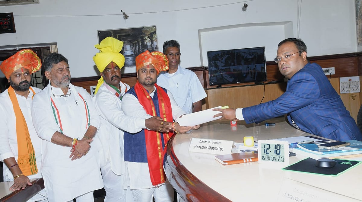 ಬೆಳಗಾವಿ ಲೋಕಸಭಾ: ಮೃಣಾಲ್ ಹೆಬ್ಬಾಳಕರ ನಾಮಪತ್ರ ಸಲ್ಲಿಕೆ