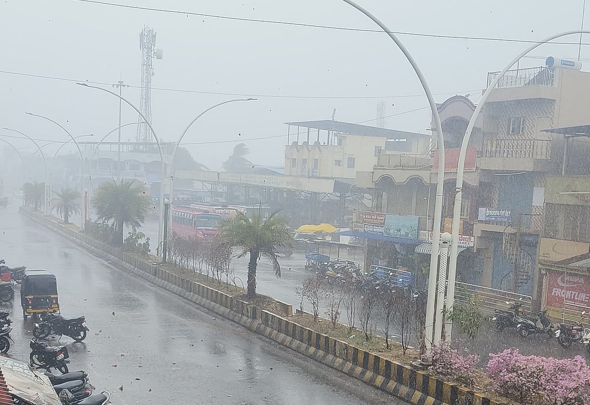 ಹೊಳಲ್ಕೆರೆಯಲ್ಲಿ ಬಿರುಸಿನ ಮಳೆ