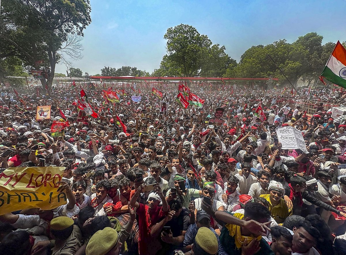 ಉ.ಪ್ರ | ಕಾಲ್ತುಳಿತದಂತಹ ಪರಿಸ್ಥಿತಿ–ಭಾಷಣ ಮಾಡದೆ ನಿರ್ಗಮಿಸಿದ ಅಖಿಲೇಶ್‌, ರಾಹುಲ್