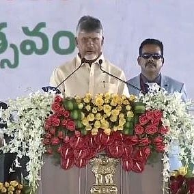 4ನೇ ಬಾರಿ ಆಂಧ್ರ CM ಆಗಿ ಪ್ರಮಾಣವಚನ ಸ್ವೀಕರಿಸಿದ ಚಂದ್ರಬಾಬು ನಾಯ್ಡು: ಮೋದಿ ಭಾಗಿ