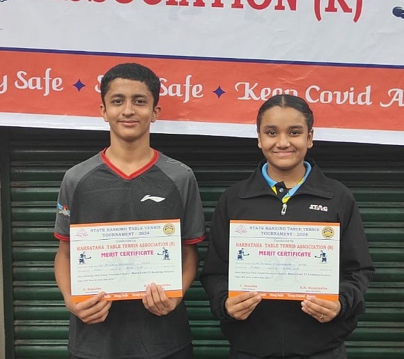 ಟೇಬಲ್‌ ಟೆನಿಸ್‌ ಟೂರ್ನಿ: ಅಥರ್ವ, ತನಿಷ್ಕಾ ಚಾಂಪಿಯನ್‌