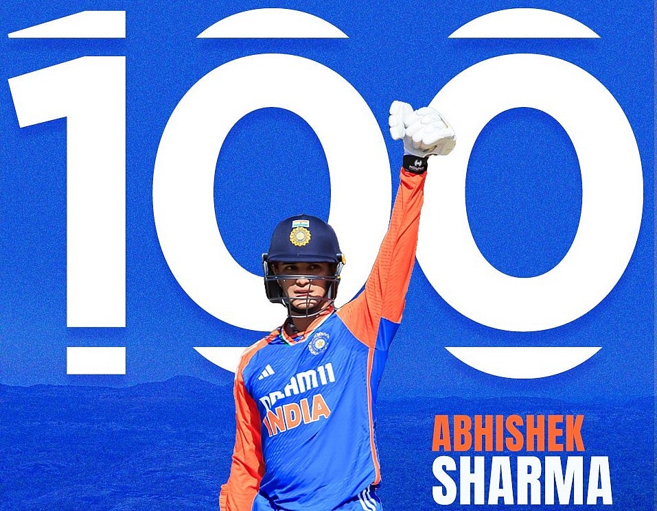 ಮೊದಲ ಪಂದ್ಯದಲ್ಲಿ ಶೂನ್ಯ; 2ನೇ ಪಂದ್ಯದಲ್ಲಿ 46 ಎಸೆತಗಳಲ್ಲಿ ಅಭಿಷೇಕ್ ಶತಕ ಸಾಧನೆ