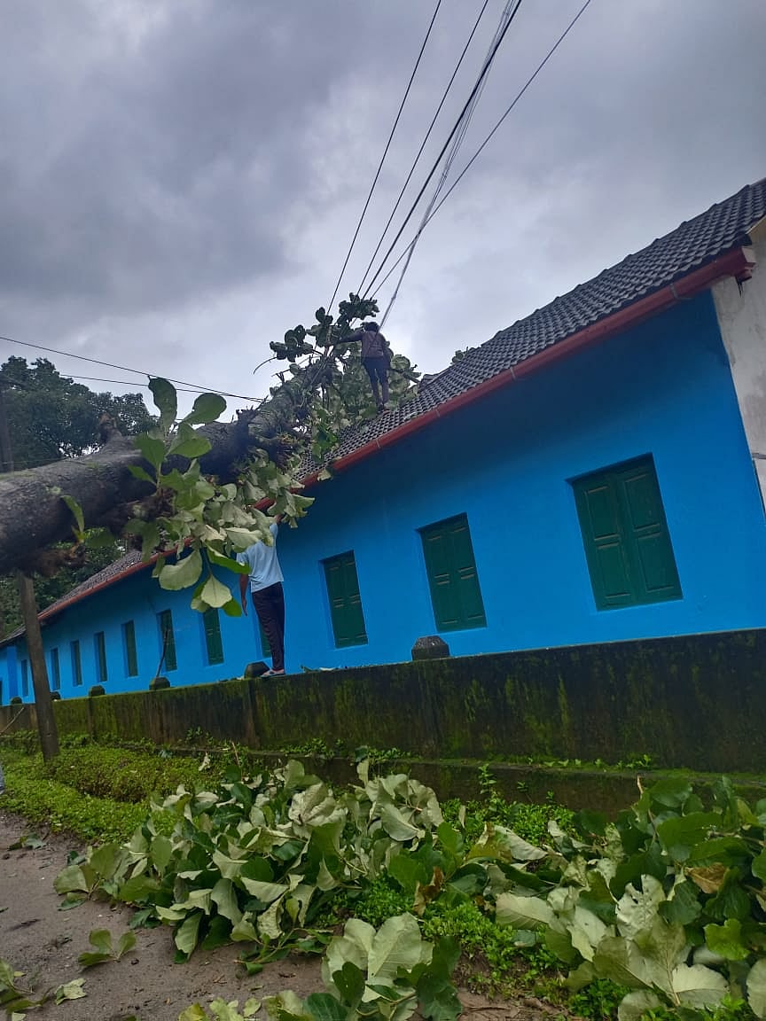 ಕೊಡಗು: ಜಿಲ್ಲೆಯಲ್ಲಿ ಭಾರಿ ಮಳೆ, ಗಾಳಿ ಮುಂದುವರಿಕೆ

