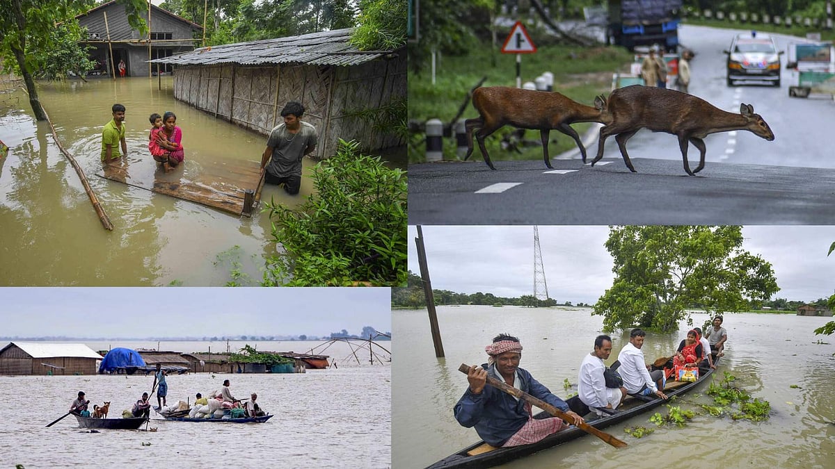 ಅಸ್ಸಾಂ ಪ್ರವಾಹ: ಅಪಾಯದ ಮಟ್ಟ ಮೀರಿ ಹರಿಯುತ್ತಿರುವ ಬ್ರಹ್ಮಪುತ್ರ ನದಿ