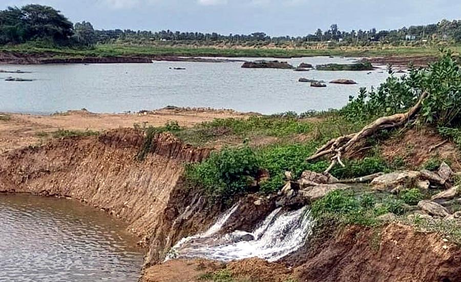 ಮಲೇಬೆನ್ನೂರು | ಧಾರಾಕಾರ ಮಳೆ; ಹೆಳವನಕಟ್ಟೆ ಕೆರೆಗೆ ಹರಿದ ನೀರು