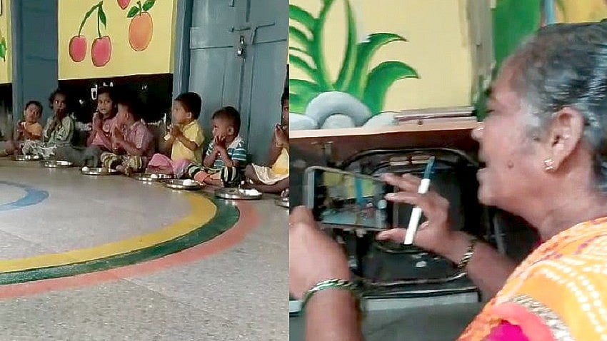 ಮಕ್ಕಳ ತಟ್ಟೆಗೆ ಮೊಟ್ಟೆ ಹಾಕಿ ವಾಪಸ್‌ ಕಸಿದುಕೊಂಡ ಅಂಗನವಾಡಿ ಕಾರ್ಯಕರ್ತೆ,ಸಹಾಯಕಿ!