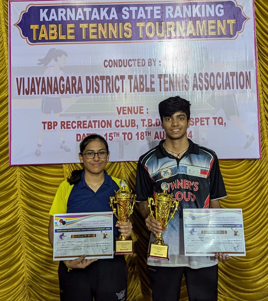 ಟೇಬಲ್‌ ಟೆನಿಸ್‌: ಆಕಾಶ್‌, ತೃಪ್ತಿ ಚಾಂಪಿಯನ್‌