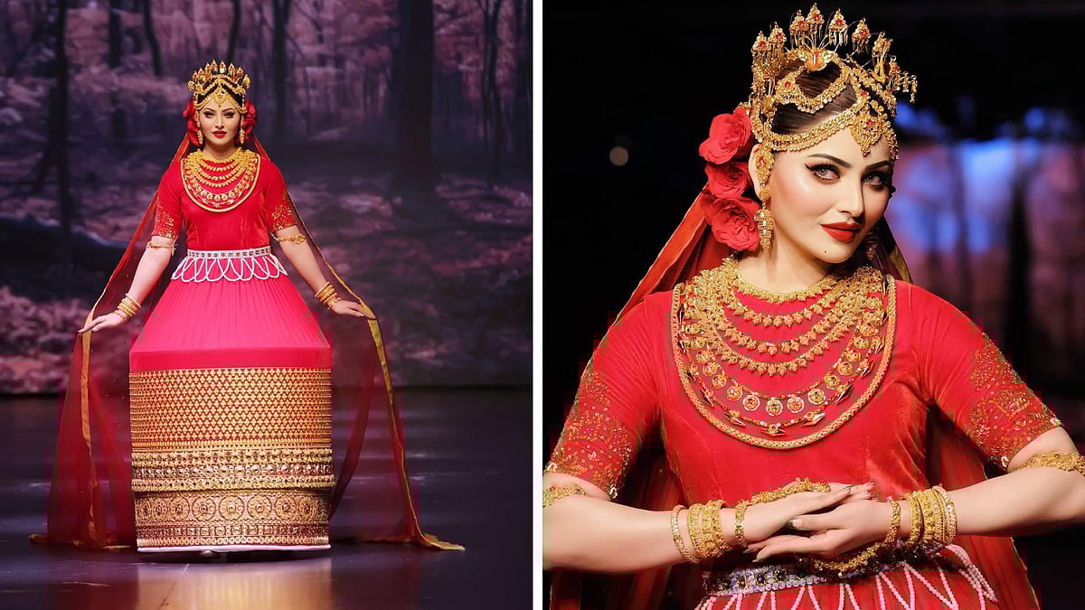 Video‌ | ಚಿನ್ನದ ಉಡುಗೆಯಲ್ಲಿ ನಟಿ ಊರ್ವಶಿ ರ್‍ಯಾಂಪ್ ವಾಕ್: ಬೆರಗಾದ ಅಭಿಮಾನಿಗಳು