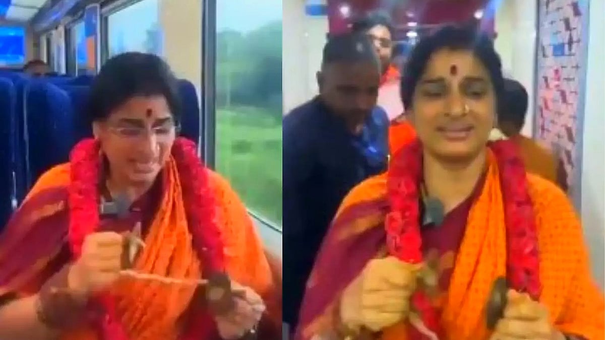 ವಿಡಿಯೊ: ಲಡ್ಡು ವಿವಾದ– ಭಜನೆ ಮಾಡುತ್ತಾ ರೈಲಿನಲ್ಲಿ ತಿರುಪತಿಗೆ ಹೊರಟ ಮಾಧವಿ ಲತಾ