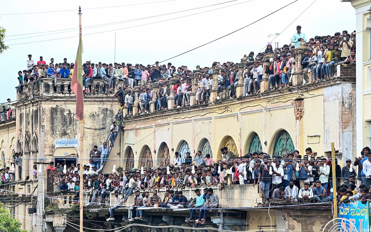 Mysuru Dasara: ಅಂಬಾರಿ ನೋಡಲು ಪೊಲೀಸ್‌ ಬಸ್‌, ಮರ ಏರಿದ ಜನ