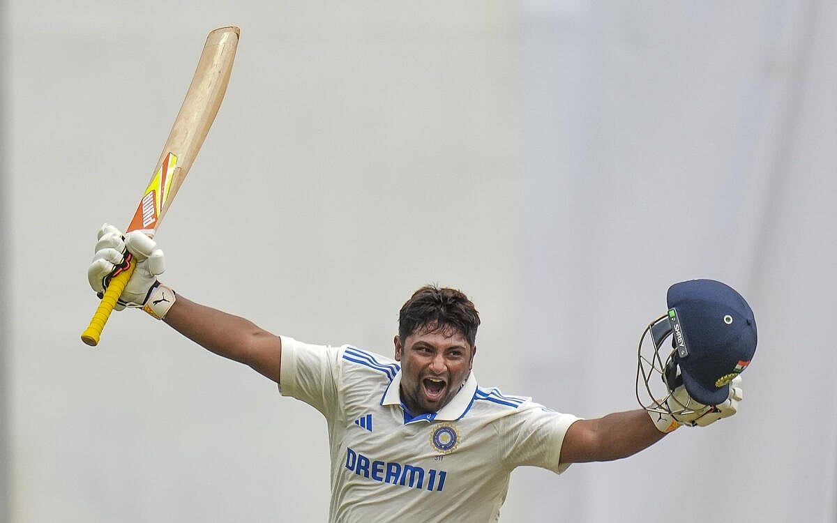 PHOTOS | ಬೆಂಗಳೂರಿನಲ್ಲಿ ಚೊಚ್ಚಲ ಟೆಸ್ಟ್ ಶತಕ ಗಳಿಸಿದ ಸರ್ಫರಾಜ್ ಖಾನ್