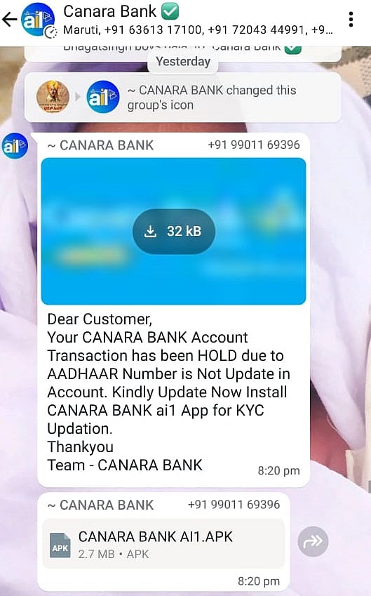 ಹುಬ್ಬಳ್ಳಿ | ವಾಟ್ಸ್‌ಆ್ಯಪ್ ಗ್ರೂಪ್ ಹ್ಯಾಕ್; ‘ಎಪಿಕೆ’ ಕರಾಮತ್ತು!