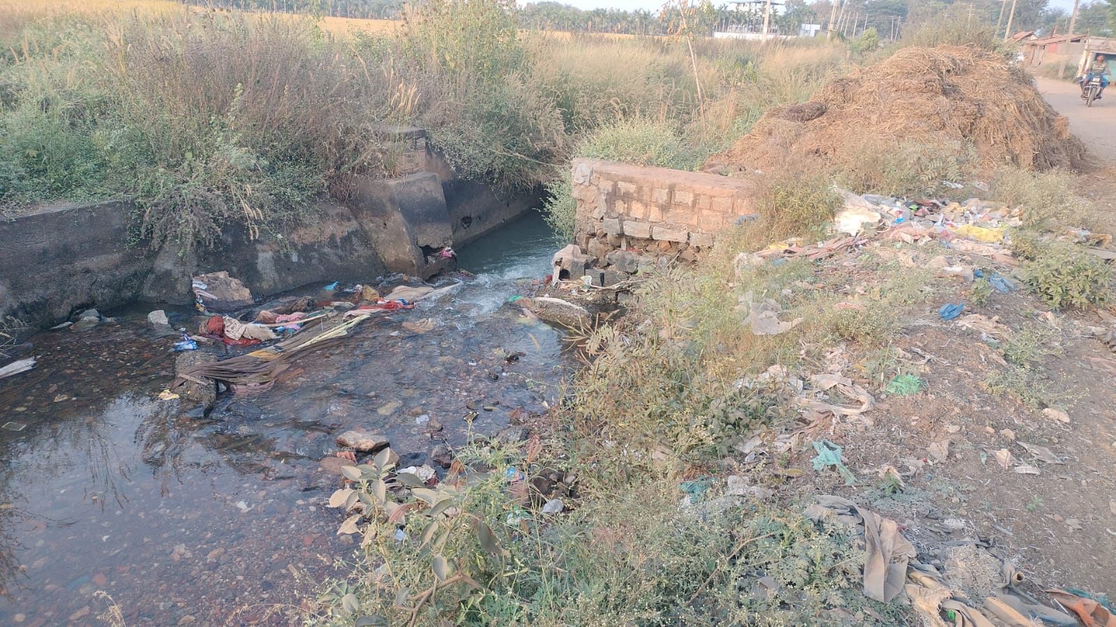 ಮಲೇಬೆನ್ನೂರು ಬಳಿಯ ಭದ್ರಾ ನಾಲೆಯ ಡ್ರಾಪ್‌ ಹಾಳಾಗಿರುವುದು