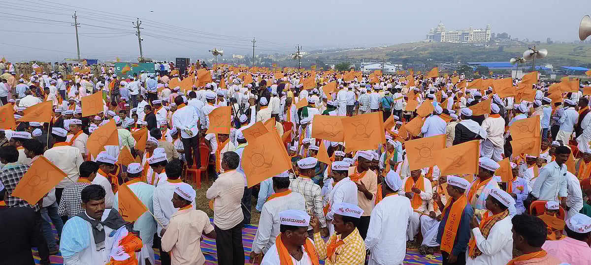 ಬೆಳಗಾವಿ | ಪಂಚಮಸಾಲಿ ಹೋರಾಟ: ಹರಿದುಬರುತ್ತಿದೆ ಜನಸಾಗರ