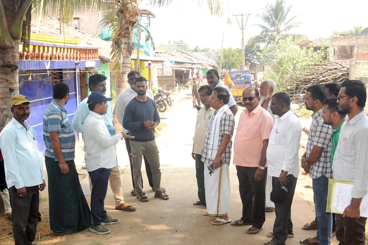 ತ್ಯಾವಣಿಗೆ | ದಶಕಗಳ ಬೇಡಿಕೆ: ಗ್ರಾಮ ಠಾಣಾ ವಿಸ್ತರಣೆಗೆ ಚಾಲನೆ