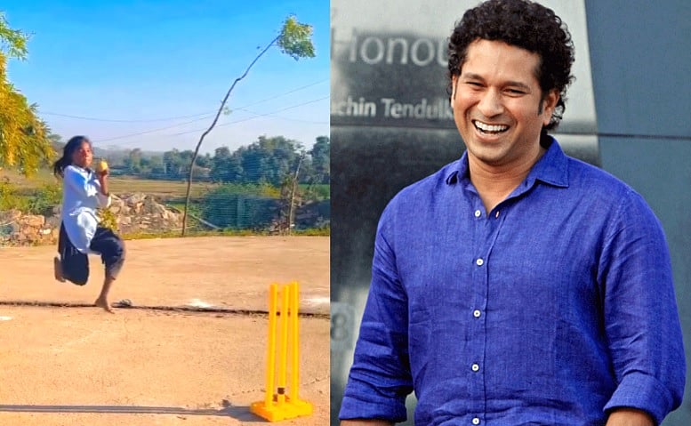 ಜಹೀರ್ ಖಾನ್ ಶೈಲಿಯನ್ನೇ ಹೋಲುವ ಸುಶೀಲಾ ಬೌಲಿಂಗ್‌: ವಿಡಿಯೊ ಹಂಚಿಕೊಂಡ ಸಚಿನ್