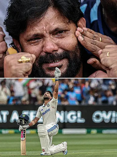 ನಿತೀಶ್ ಕುಮಾರ್ ಶತಕವನ್ನು ಅಲ್ಲೇ ಪಕ್ಕದಲ್ಲಿ ಗ್ಯಾಲರಿಯಲ್ಲಿ ಕುಳಿತುಕೊಂಡು ವೀಕ್ಷಿಸುತ್ತಿದ್ದ ತಂದೆ ಕಣ್ತುಂಬಿಕೊಂಡರು.