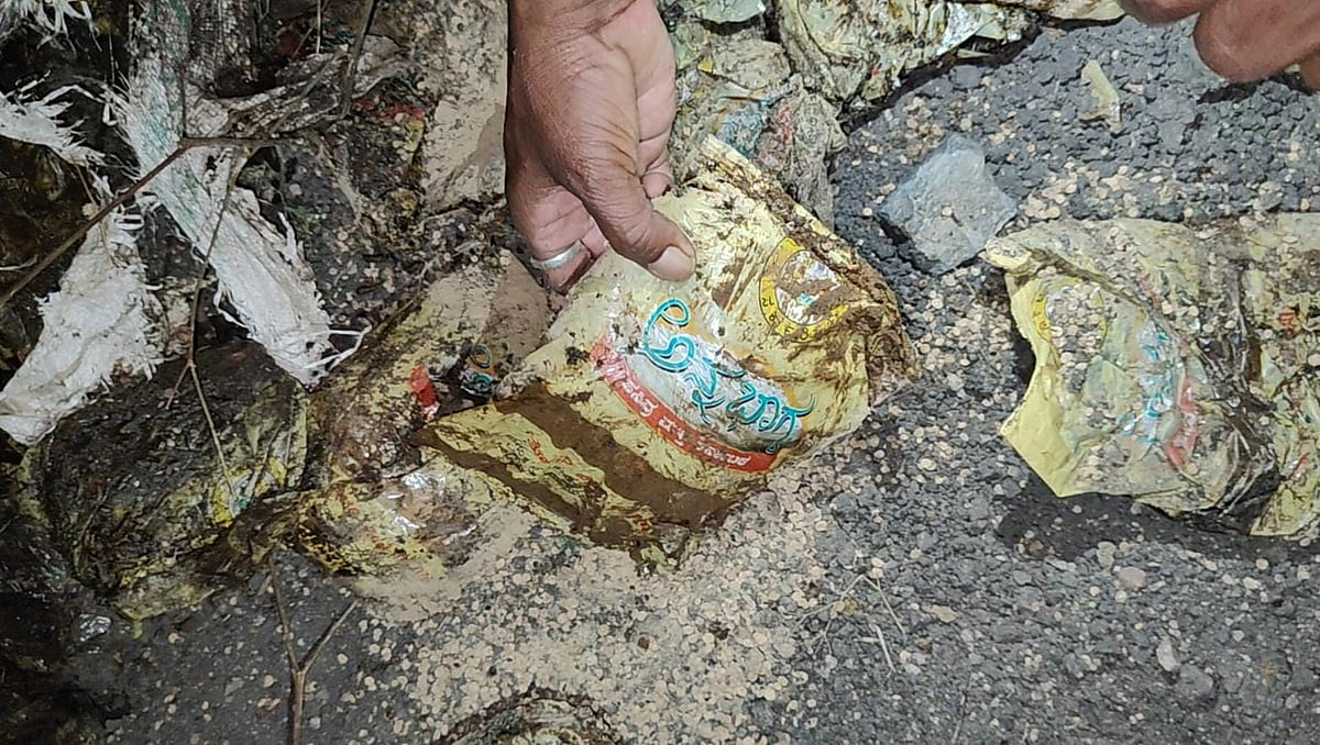 ನವಲಗುಂದ: ಮಣ್ಣಲ್ಲಿ ಹೂತಿಟ್ಟ ‘ಅನ್ನಭಾಗ್ಯ‘ ತೊಗರಿಬೇಳೆ ಪೊಟ್ಟಣ ಪತ್ತೆ