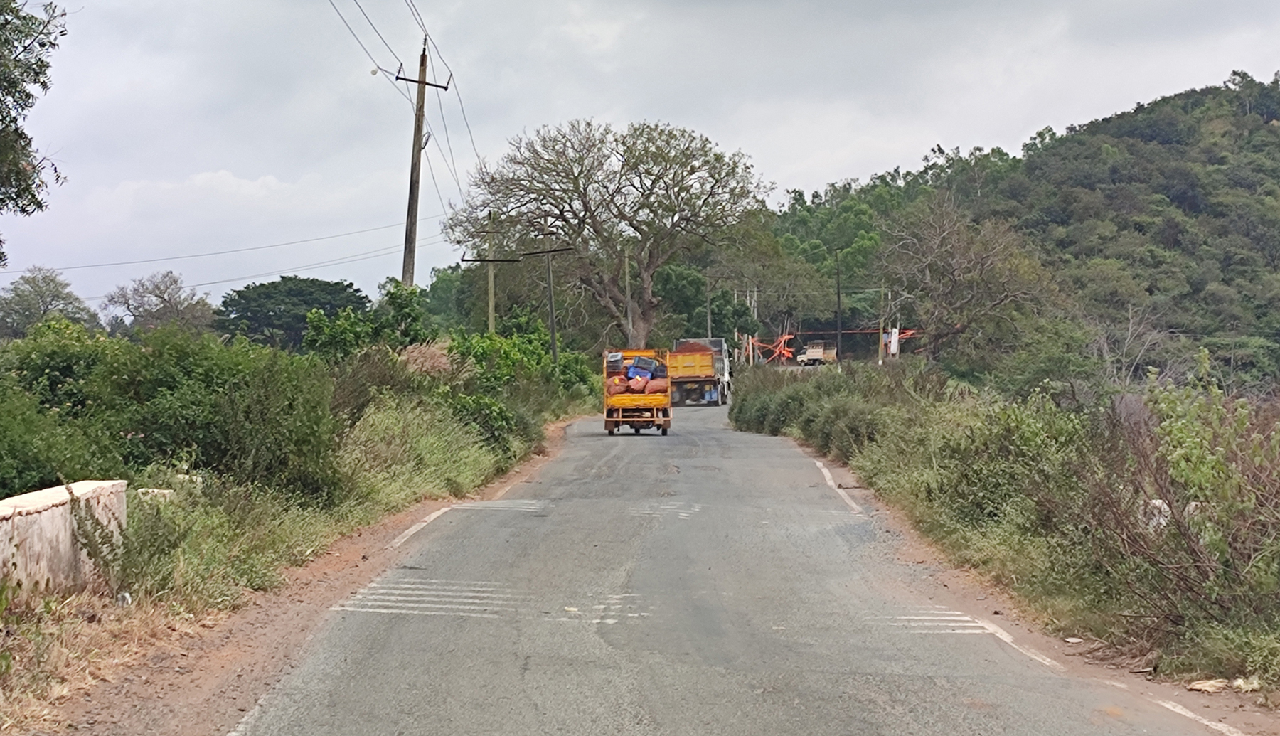 ಬ್ಯಾಡಗಿ ತಾಲ್ಲೂಕಿನ ಬಿದರಕಟ್ಟಿ ಕೆರೆ ದಡದ ರಸ್ತೆ