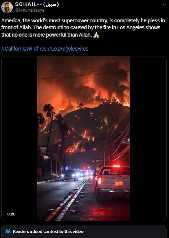 Fact Check | LA Widefires: ಧಗ ಧಗನೆ ಉರಿಯುವ ಬೆಟ್ಟ; ಇದು ನೈಜ ವಿಡಿಯೊ ಅಲ್ಲ