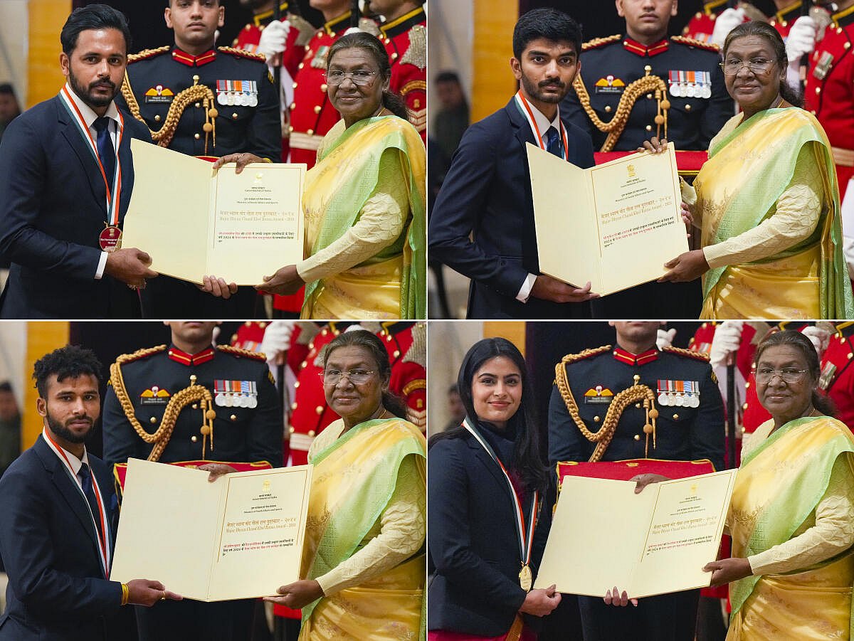 PHOTOS: ಖೇಲ್‌ ರತ್ನ ಪ್ರಶಸ್ತಿ ಪಡೆದ ನಾಲ್ವರು ಕ್ರೀಡಾ ಸಾಧಕರು