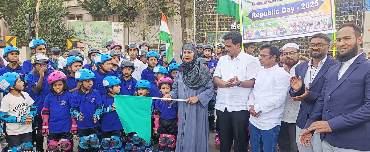 ಚಾಮರಾಜನಗರ | ಗಣರಾಜ್ಯೋತ್ಸವ ಅಂಗವಾಗಿ ಸ್ಕೇಟಿಂಗ್ ಮ್ಯಾರಥಾನ್