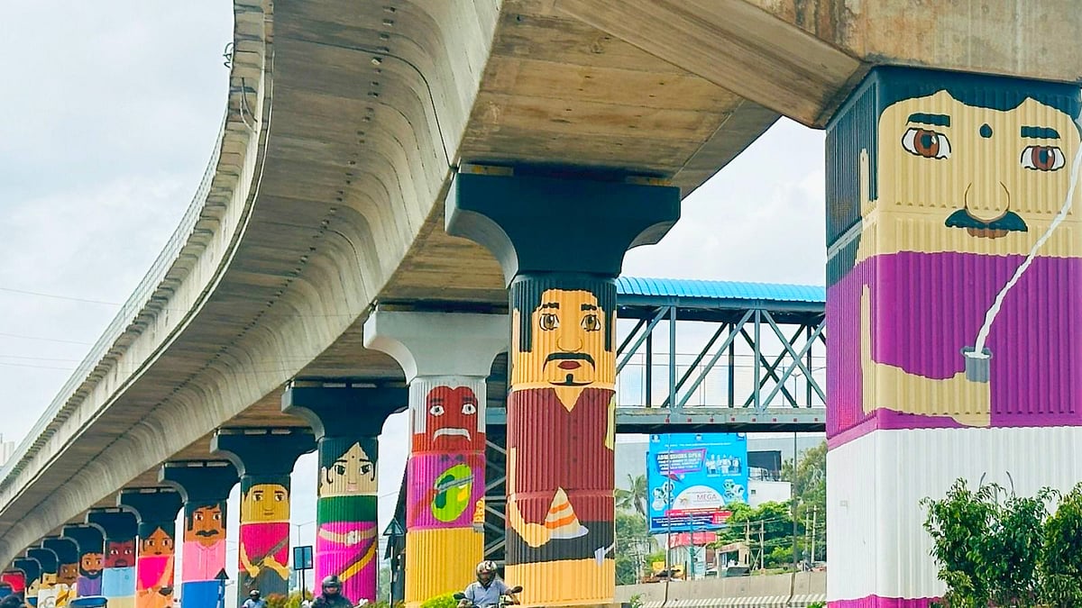 ಮೆಟ್ರೊ ಪಿಲ್ಲರ್‌ಗಳ ಮೇಲೆ ಬಯೋಕಾನ್‌ನಿಂದ ಮೂಡಿದ ‘ಸಿಟಿ ಸೆಲೆಬ್ರಿಟಿ'ಗಳು!