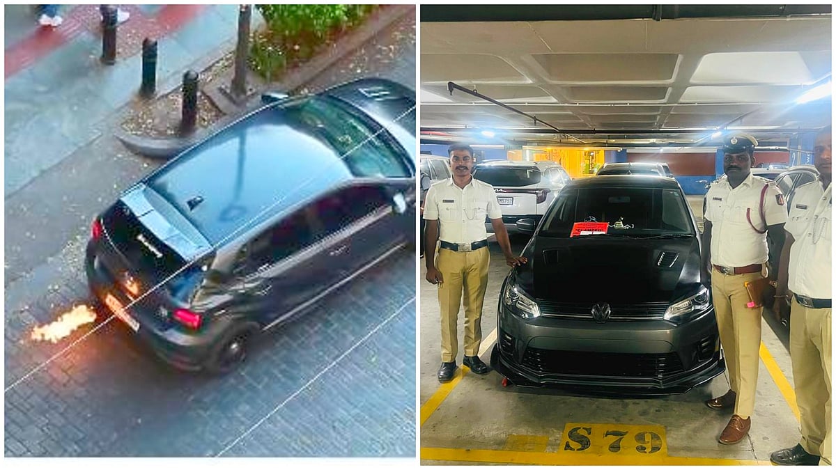 ಕಾರಿನಿಂದ ಬೆಂಕಿಯುಗುಳುತ್ತಾ Church Streetಗೆ ಬಂದವನಿಗೆ ತಣ್ಣೀರೆರಚಿದ ಪೊಲೀಸ್!