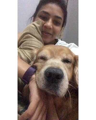 ಪ್ರೀತಿಯ  ಶ್ವಾನ 'ಸಿಂಬಾ' ಜತೆ  ನಟಿ ಸಪ್ತಮಿ ಗೌಡ