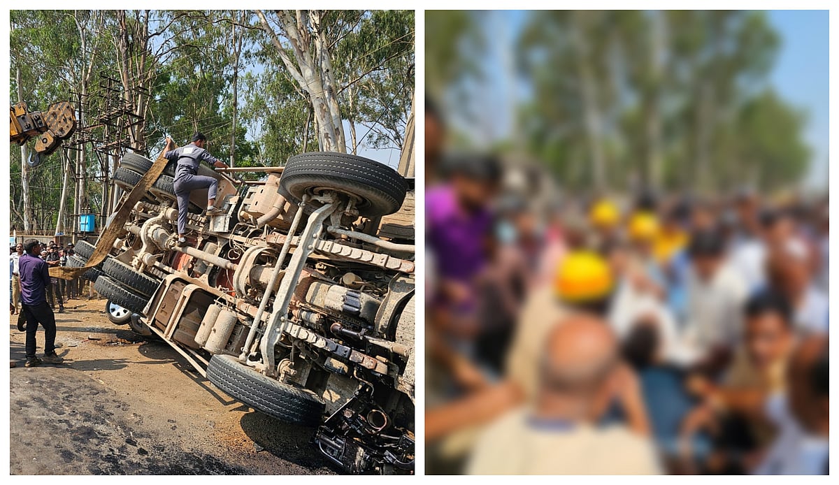 ಬೆಳಗಾವಿ | ಕಾರಿನ ಮೇಲೆ‌ ಬಿದ್ದ ಲಾರಿ: ಇಬ್ಬರಿಗೆ ಗಂಭೀರ ಗಾಯ