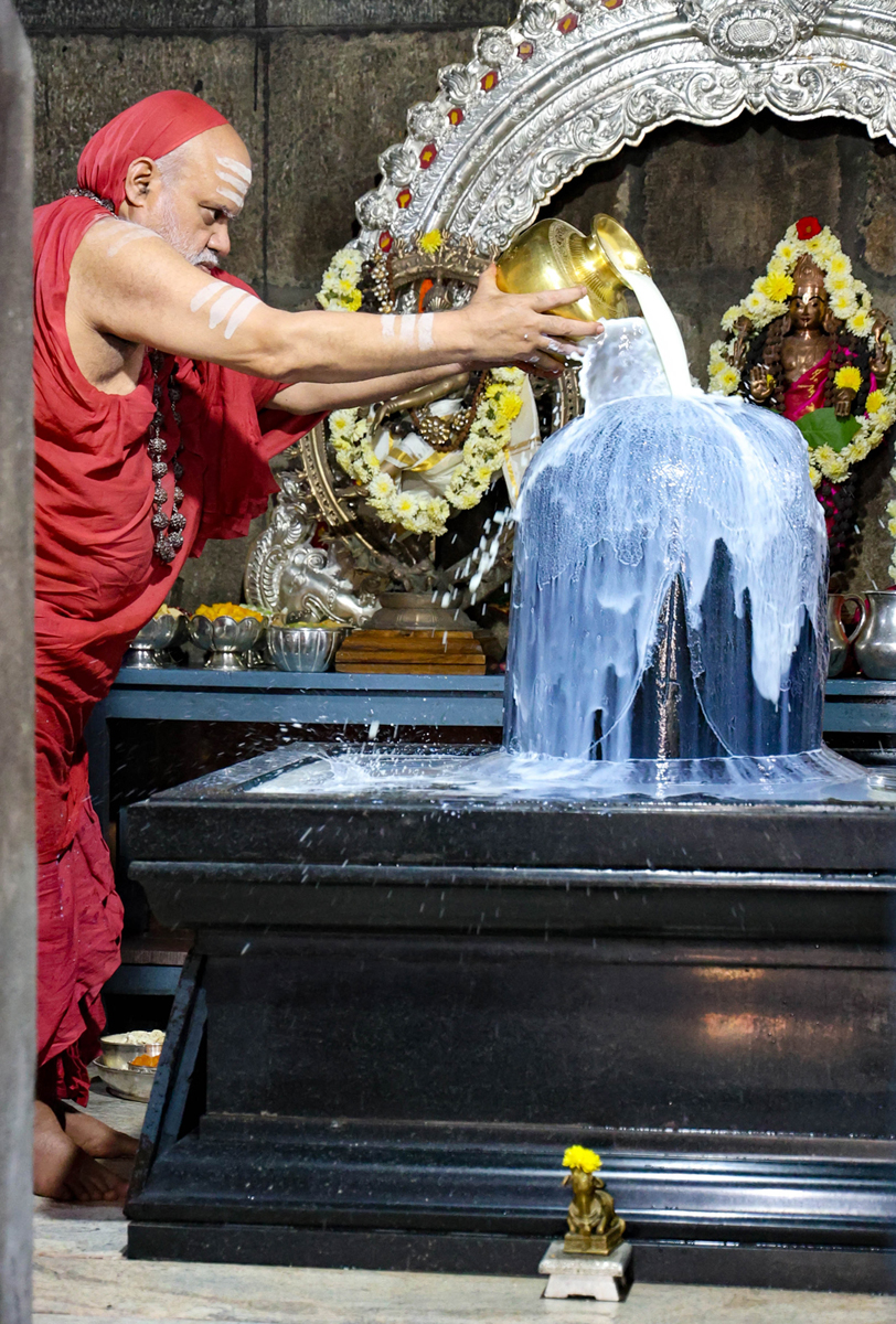 ಶೃಂಗೇರಿ ಶಾರದಾ ಪೀಠದ  ಭಾರತಿ ತೀರ್ಥ ಶ್ರೀಗಳು ಈಶ್ವರಗಿರಿಯ ಮಲಹಾನಿಕರೇಶ್ವರ ಸ್ವಾಮಿಗೆ ವಿಶೇಷ ಪೂಜೆ ಸಲ್ಲಿಸಿದರು