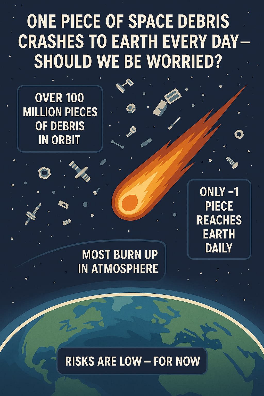 ಪ್ರತಿದಿನವೂ ಭೂಮಿಗಪ್ಪಳಿಸುವ ಬಾಹ್ಯಾಕಾಶ ತ್ಯಾಜ್ಯಗಳು: ಭಯ - ಆತಂಕ ಬೇಕೇ?