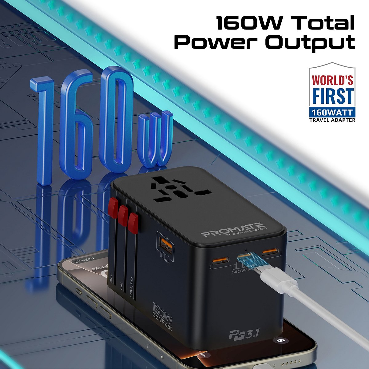 160W ವೇಗದ ಚಾರ್ಜಿಂಗ್: ಟ್ರಿಪ್‌ಮೇಟ್ ಅಡಾಪ್ಟರ್ ಬಿಡುಗಡೆ