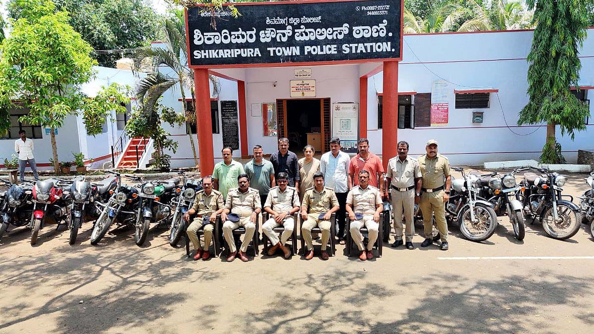 ಶಿಕಾರಿಪುರ | ಒಂದು ಬೈಕ್ ಕಳ್ಳತನ: 16 ಬೈಕ್ ಕಳವು ಪ್ರಕರಣ ಬಯಲಿಗೆ