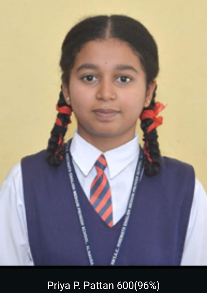 ಪ್ರೀಯಾ ಎಂ. ಪಟ್ಟಣ ಶೇ.96