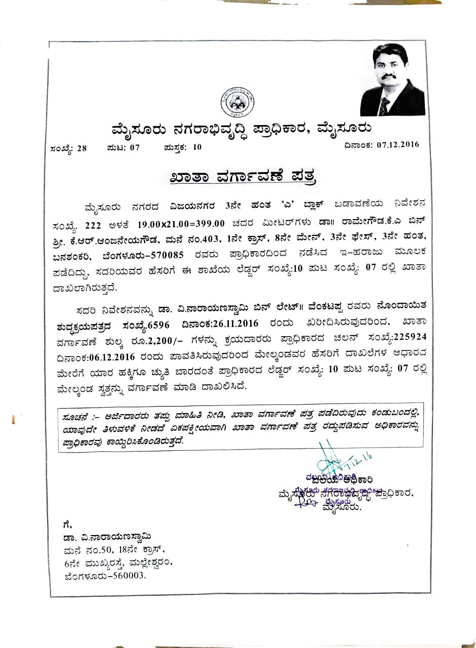 ಮೈಸೂರು | ಹರಾಜು ನಿವೇಶನ ಮತ್ತೊಬ್ಬರಿಗೆ ಮಂಜೂರು! ಮುಡಾ ವಿರುದ್ಧವೇ ಆರೋಪ