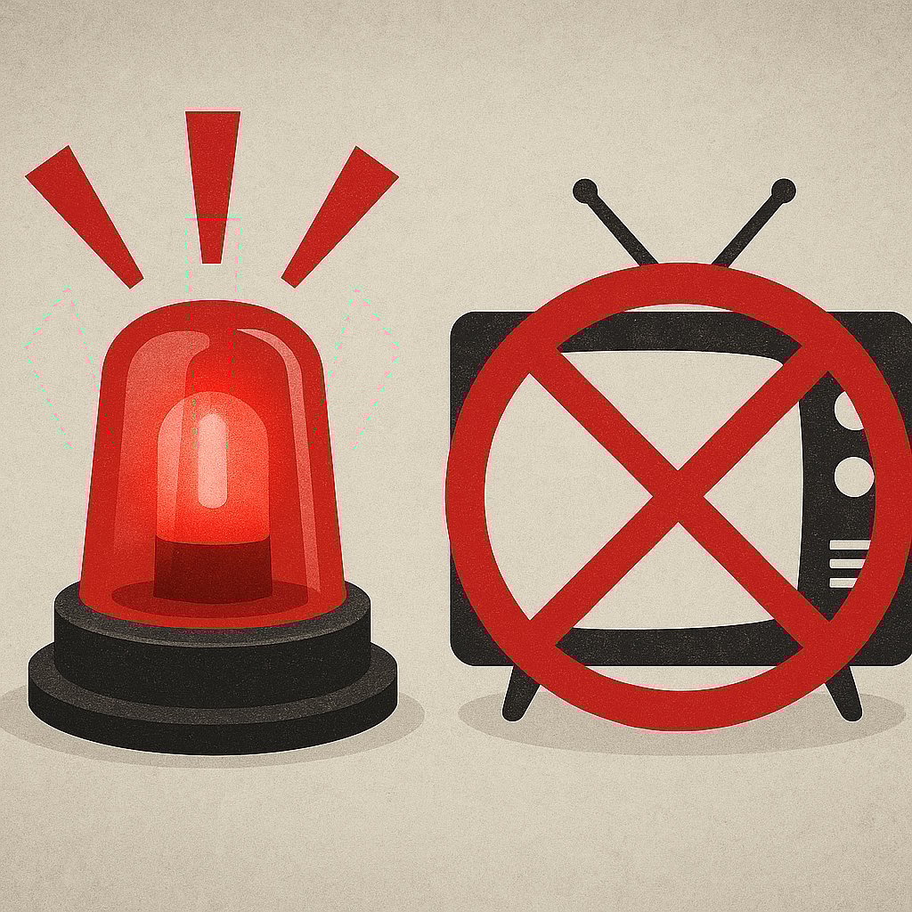 ‌ಕಾರ್ಯಕ್ರಮಗಳಲ್ಲಿ ಸೈರನ್ ಬಳಸಬೇಡಿ: ಟಿ.ವಿ ಚಾನಲ್‌ಗಳಿಗೆ ಸರ್ಕಾರ ನಿರ್ದೇಶನ