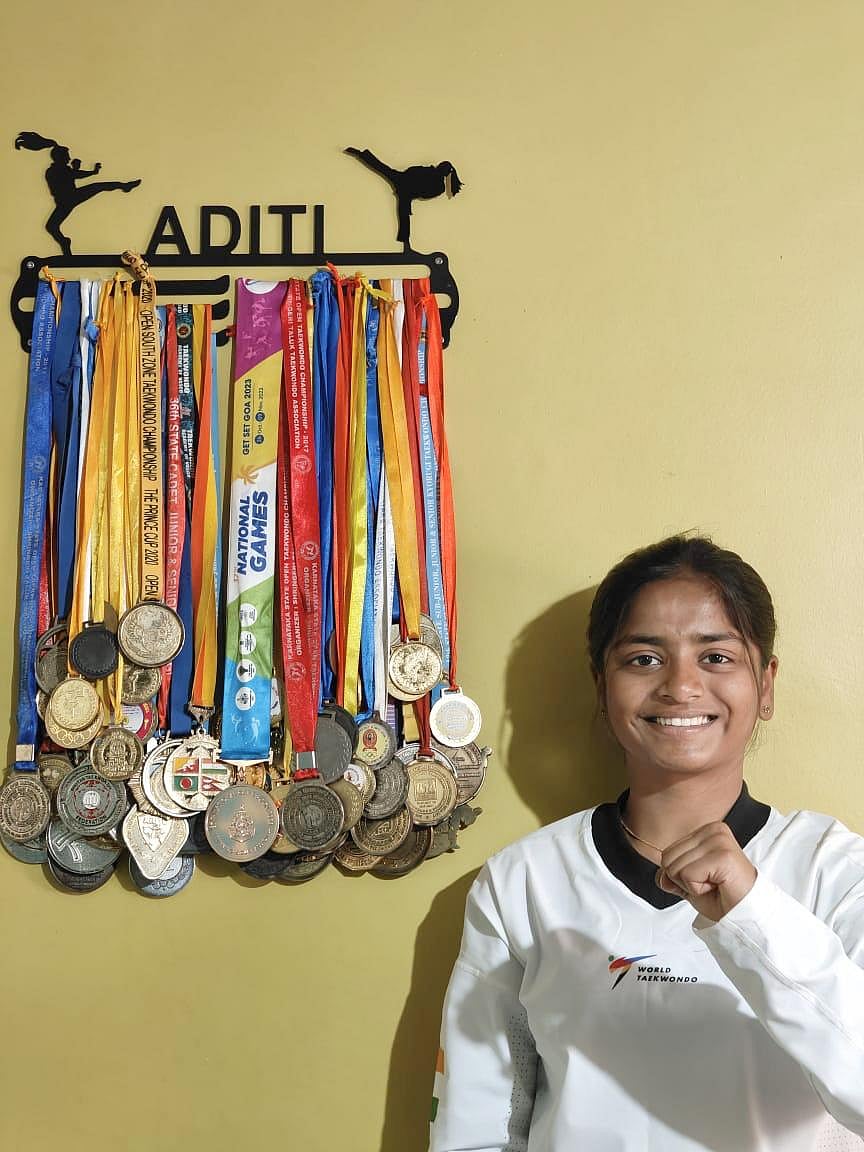 ಟೇಕ್ವಾಂಡೊದಲ್ಲಿ ಮಿಂಚುತ್ತಿರುವ ಸಾಧಕಿ ಅದಿತಿ: ಒಲಿಂಪಿಕ್ಸ್‌ನಲ್ಲಿ ಪದಕದ ಗುರಿ