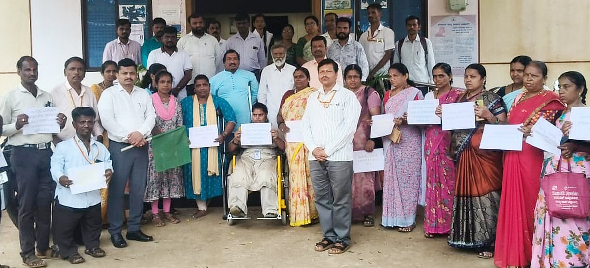 ಬ್ಯಾಡಗಿ: ಅಂಗವಿಲರಿಗೆ ಅವಕಾಶ ಕಲ್ಪಿಸಲು ಆಗ್ರಹ 