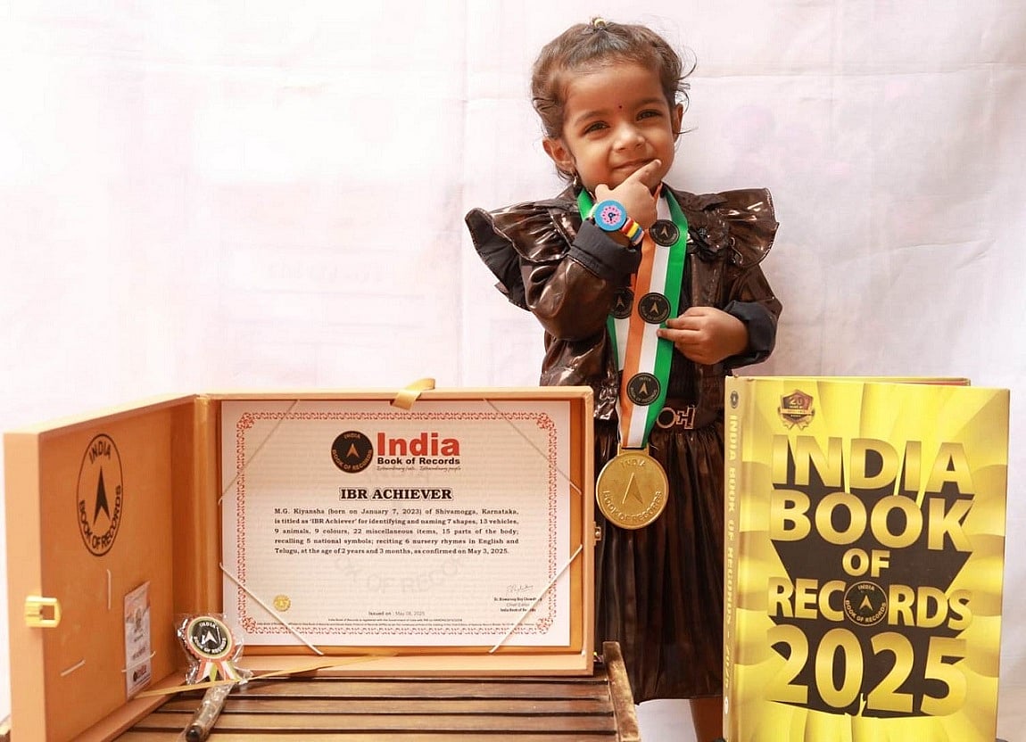 ಆನವಟ್ಟಿ: ಇಂಡಿಯಾ ಬುಕ್‌ ಆಫ್‌ ರೆಕಾರ್ಡ್‌ ಸೇರಿದ ಎರಡು ವರ್ಷದ ಮಗು