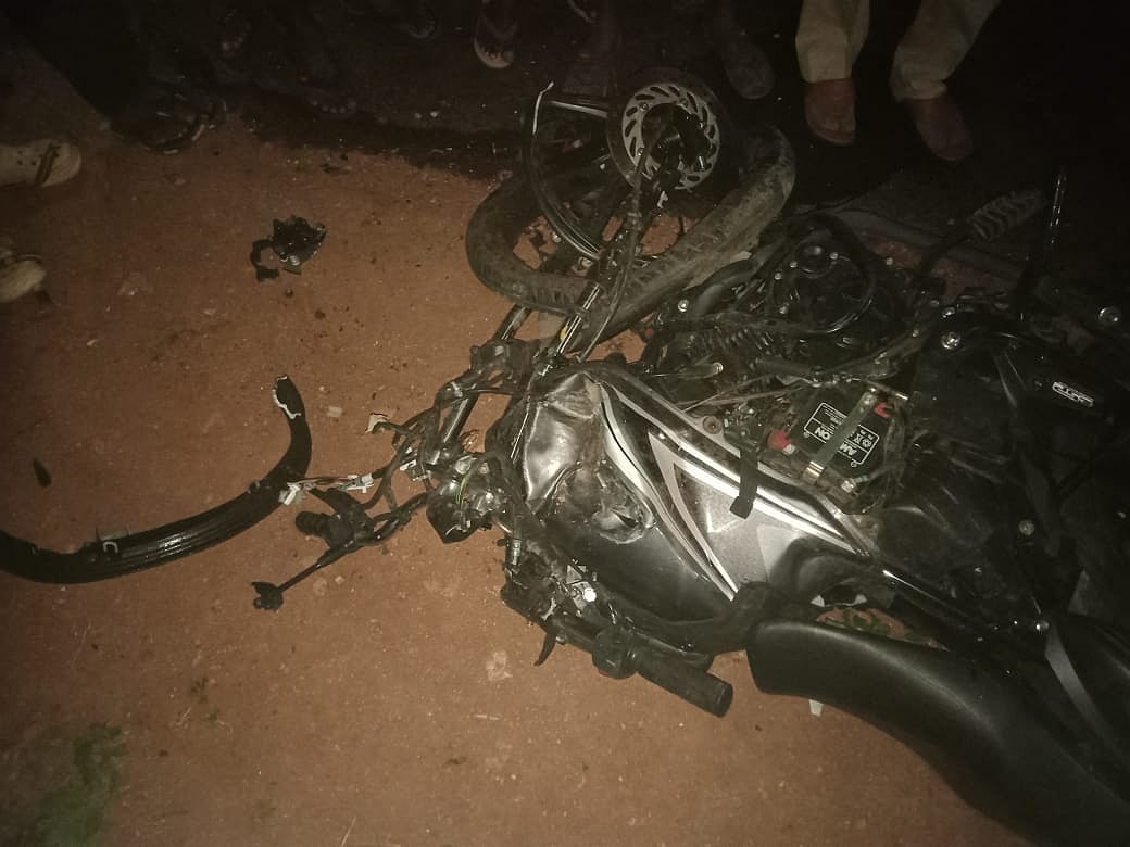 ಅಪಘಾತ; ಬೈಕ್ ಸವಾರ ಗಂಭೀರ ಗಾಯ