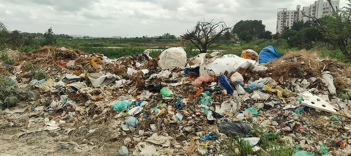 ಹೊಸಕೋಟೆ: ಕೆರೆ ಕಟ್ಟೆ ಮೇಲೆ ಎಲ್ಲಿ ನೋಡಿದರೂ ಕಸ